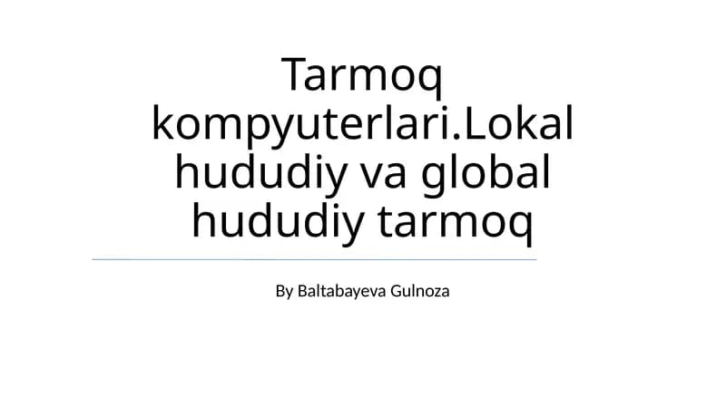 Kompyuter Tarmoqlari