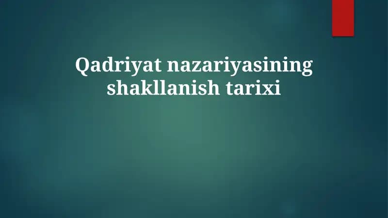 Qadriyat nazariyasi