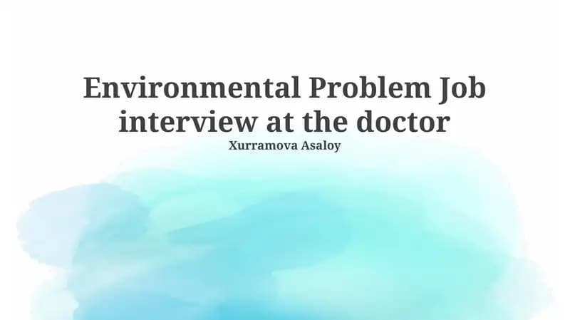 Environmental Health Crisis: The Doctor's Role
