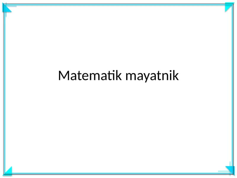 Matematik mayatnik