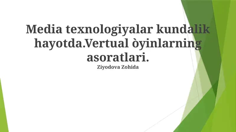Virtual O'yinlarning Murakkabliklari