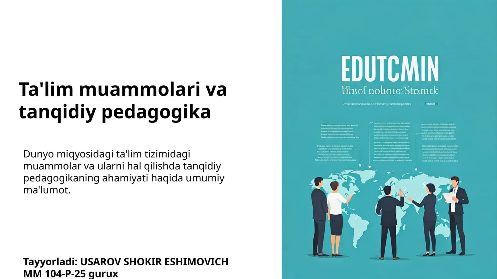 Ta'lim muammolari va tanqidiy pedagogika