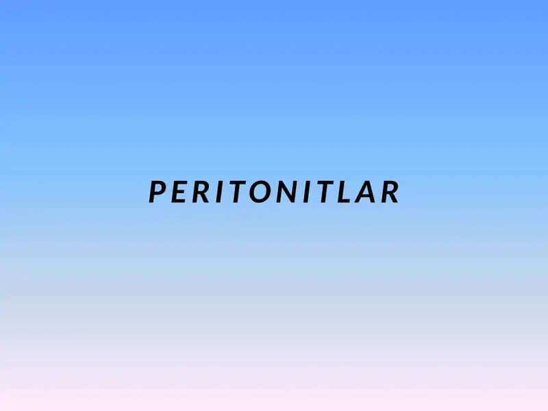 PERITONITLAR