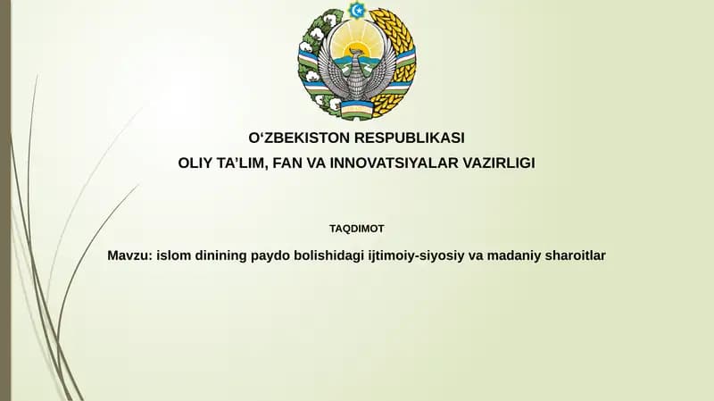 Islomgacha Arabiston: Ijtimoiy-Siyosiy va Madaniyat