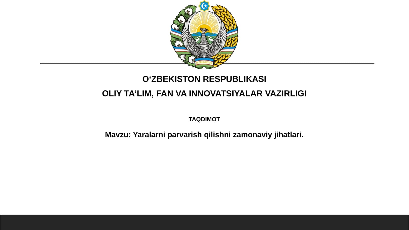 Yaralarniparvarishqilishnizamonaviyjihatlari
