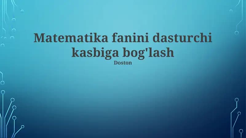 Dasturchi Asboblar To'plami