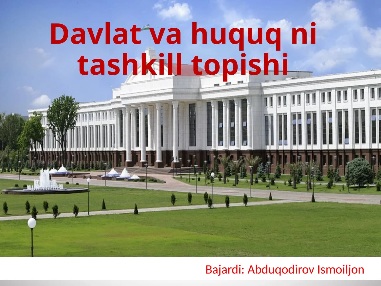 Davlat va huquqni tashkil topishi
