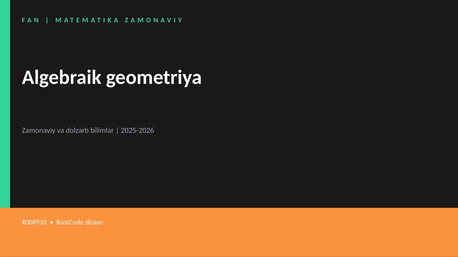 FAN | MATEMATIKA ZAMONAVIY