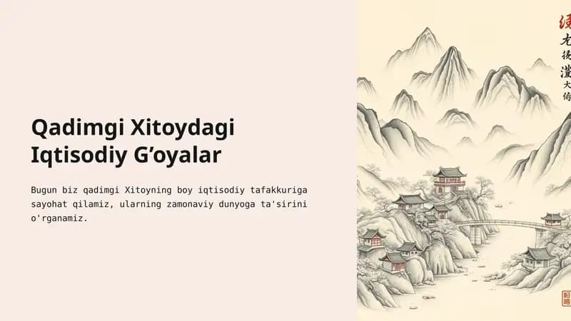 Qadimgi Xitoydagi Iqtisodiy G’oyalar