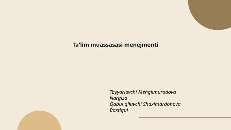Ta'lim muassasasi menejmenti