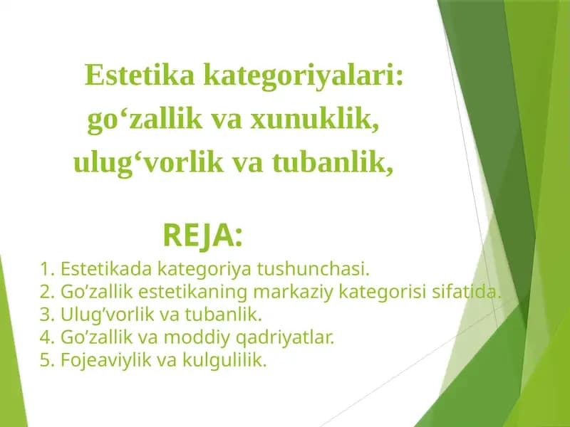 Estetika kategoriyalari