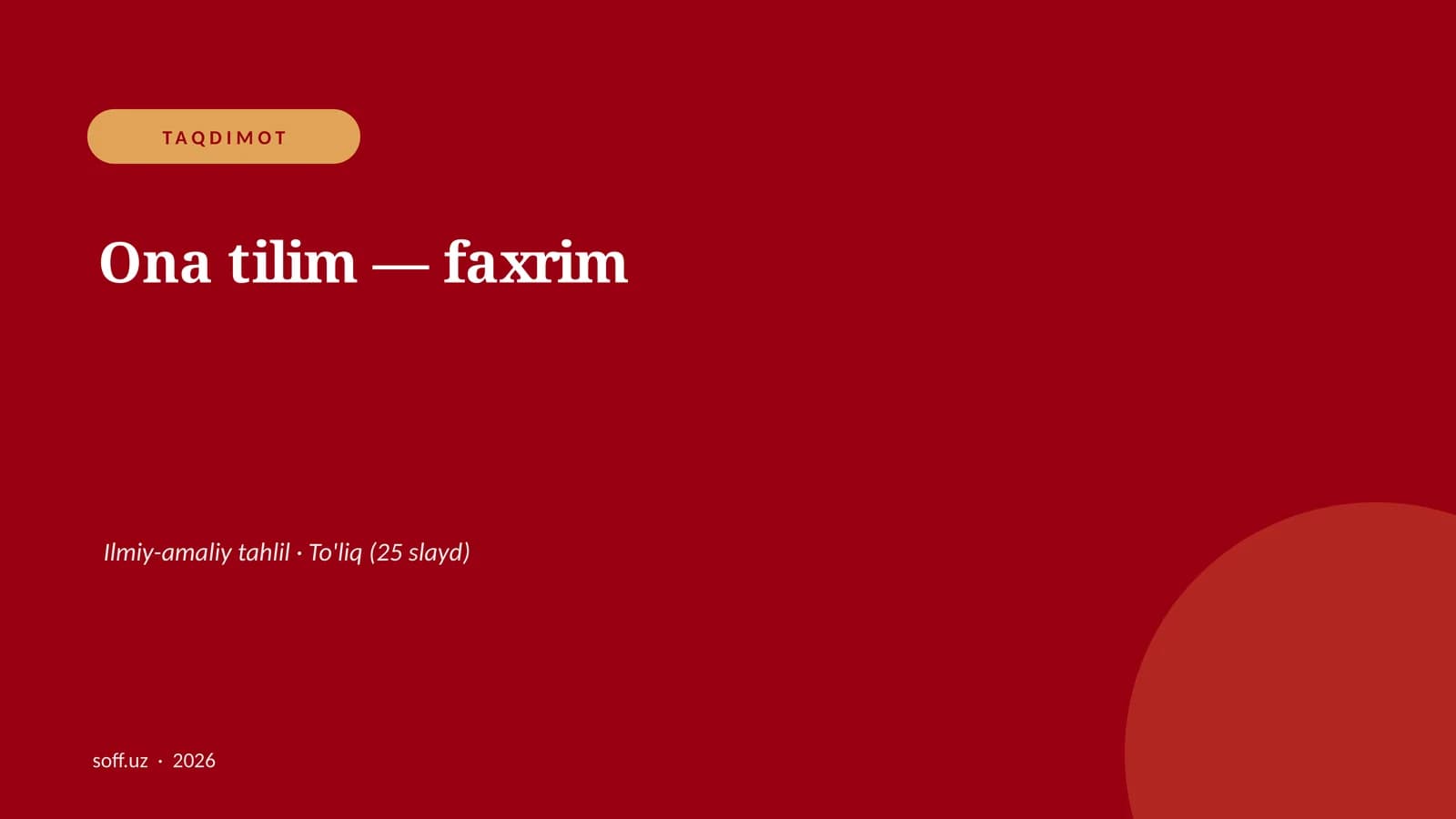 Ona tilim — faxrim