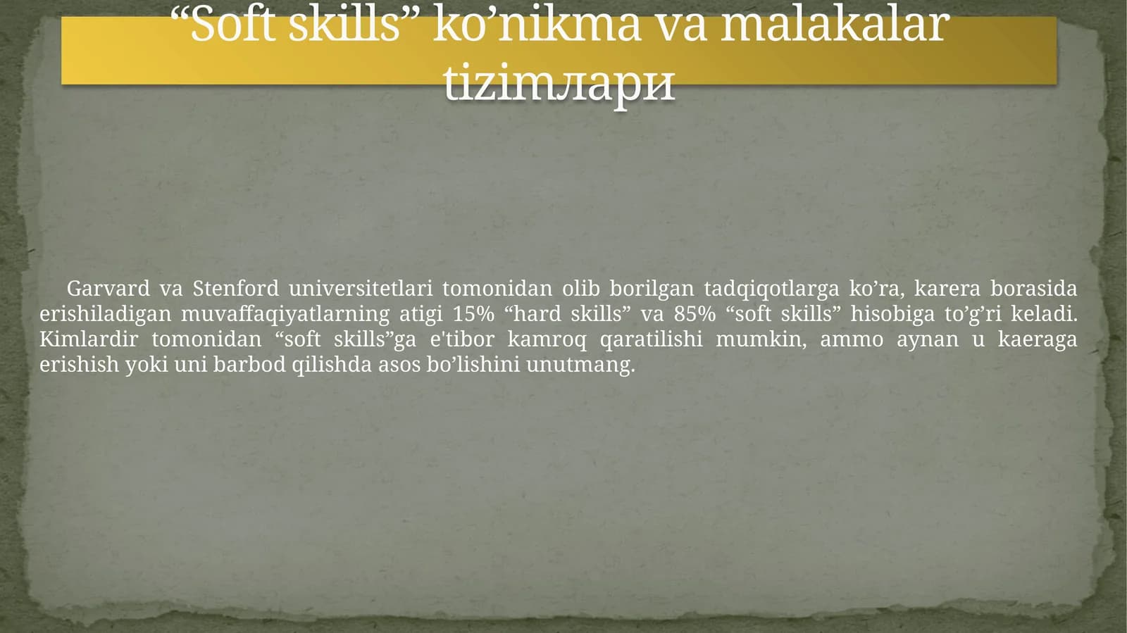 Yumshoq ko’nikmalar (Soft skills)