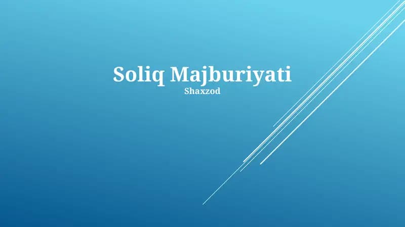 Soliq Majburiyati