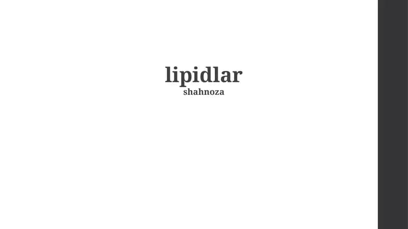 Lipidlar