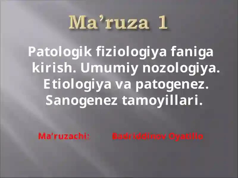 Umumiy nozologiya