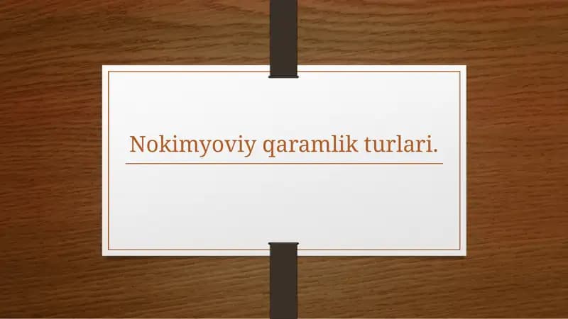 Kimyoviy bo'lmagan qaramlik