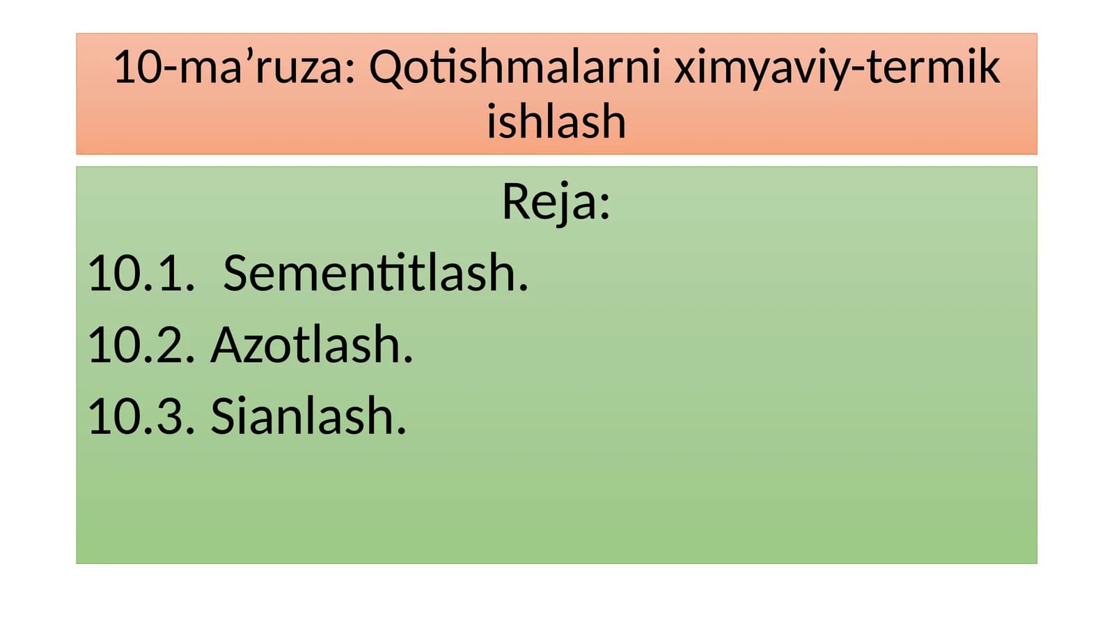 Qotishmalarni ximyaviy-termikishlash