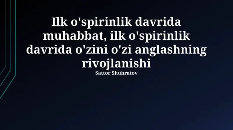 Muhabbat va o'z-o'zini qadrlash