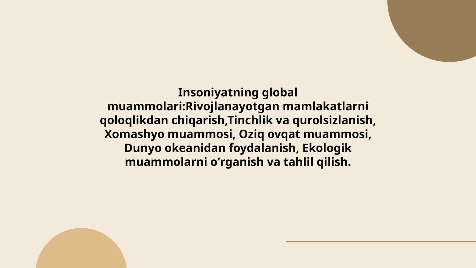 Insoniyatning global muammolari