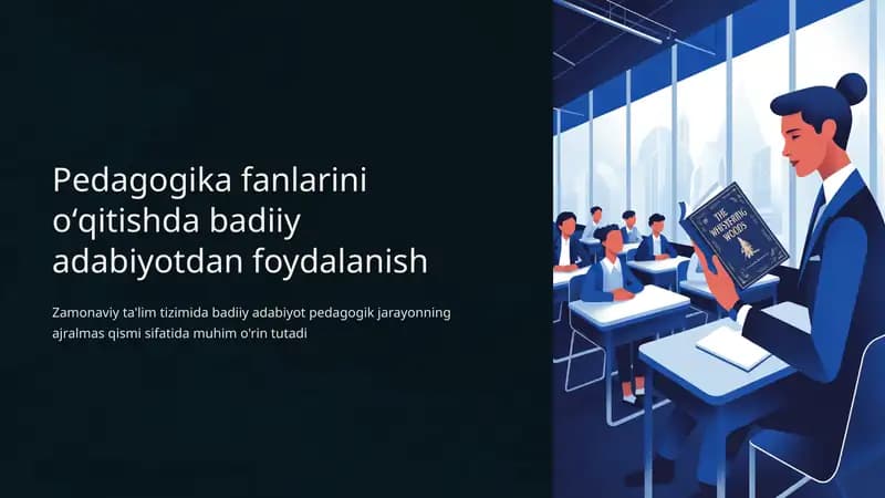 Badiiy adabiyot bilan pedagogika oʻqitishi