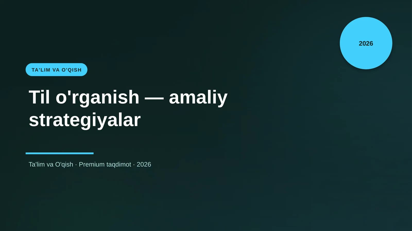 Til o'rganish — amaliy strategiyalar