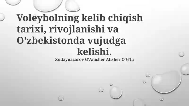 O'zbekistonda voleybol tarixi