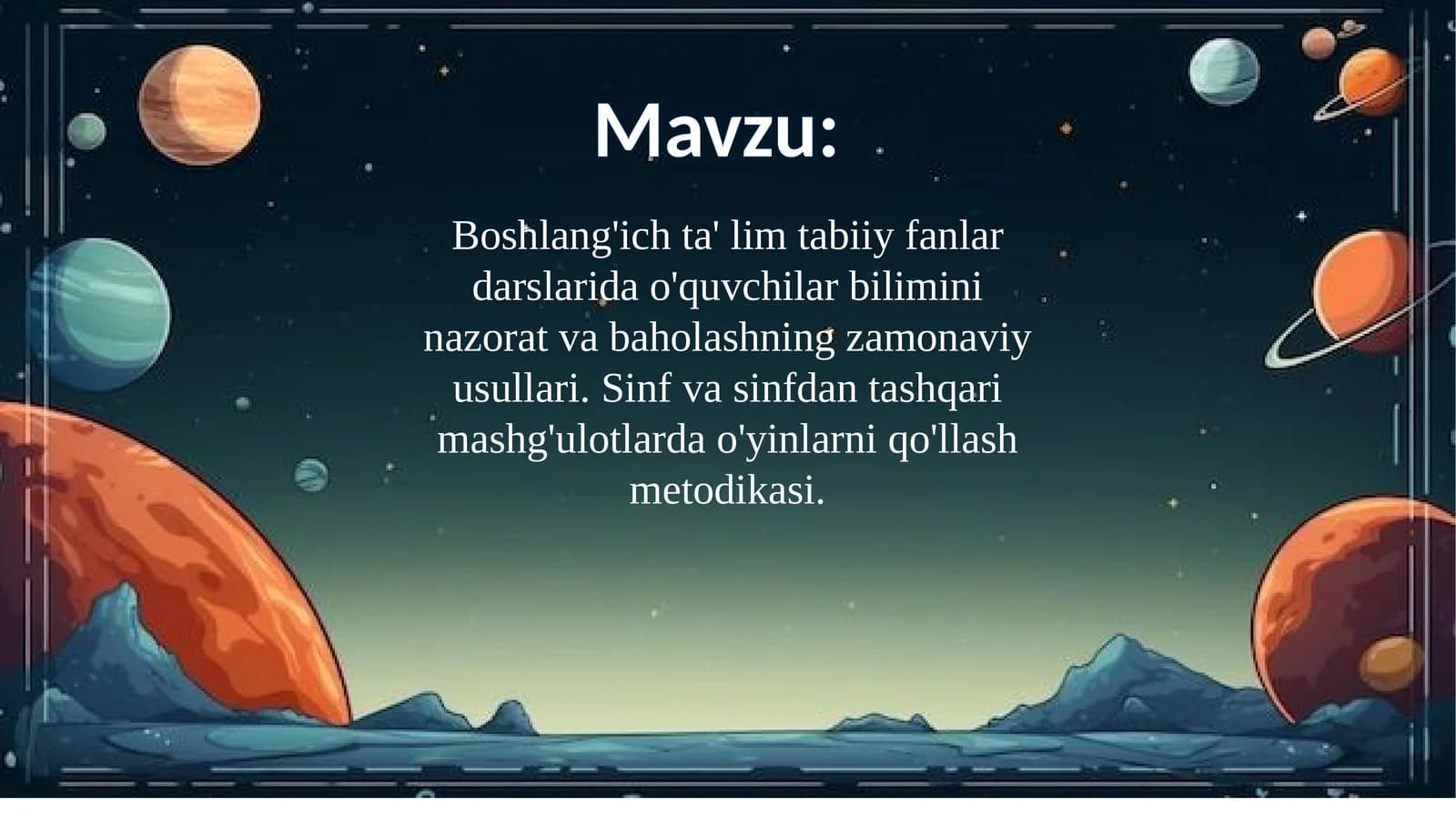 Zamonaviy ta'lim metodikasi