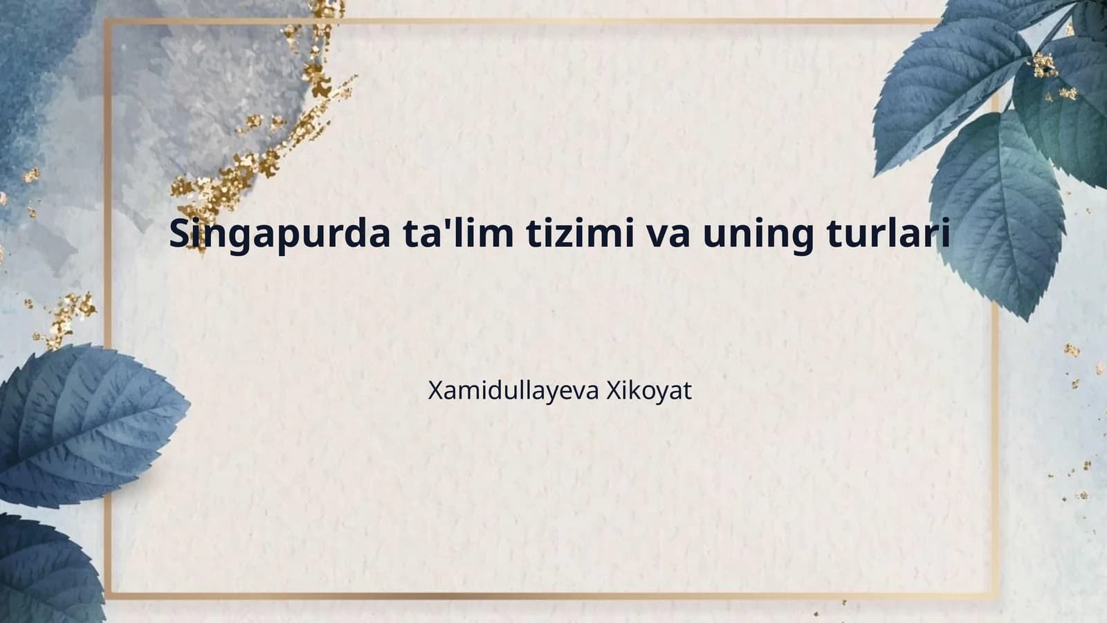 Singapurda ta'lim tizimi va uning turlari
