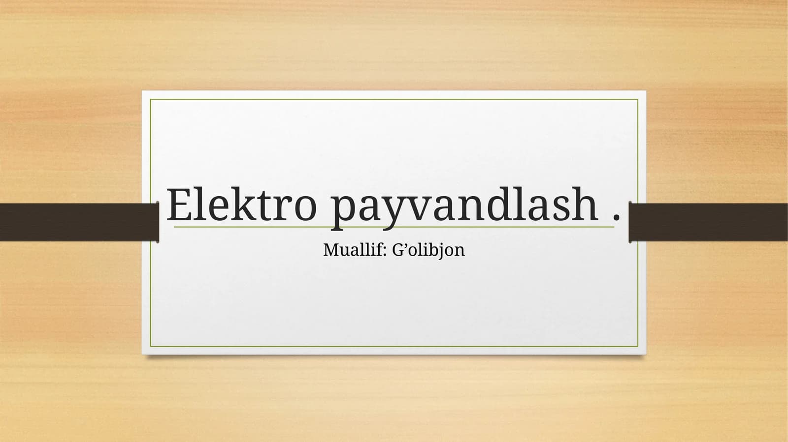 Elektro payvandlash