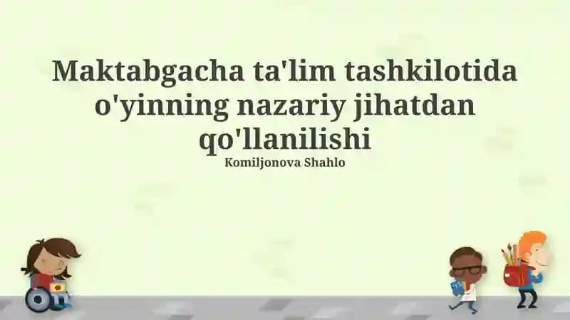 O'yin orqali o'rganish dasturi