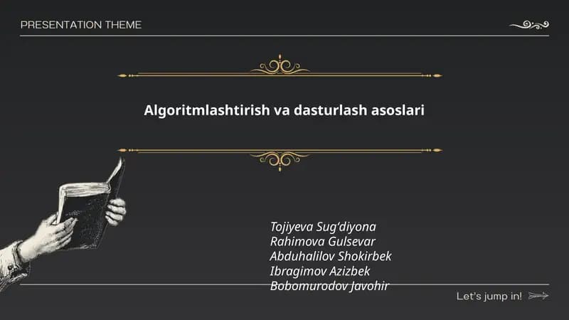 Algoritmlashtirish va dasturlash asoslari