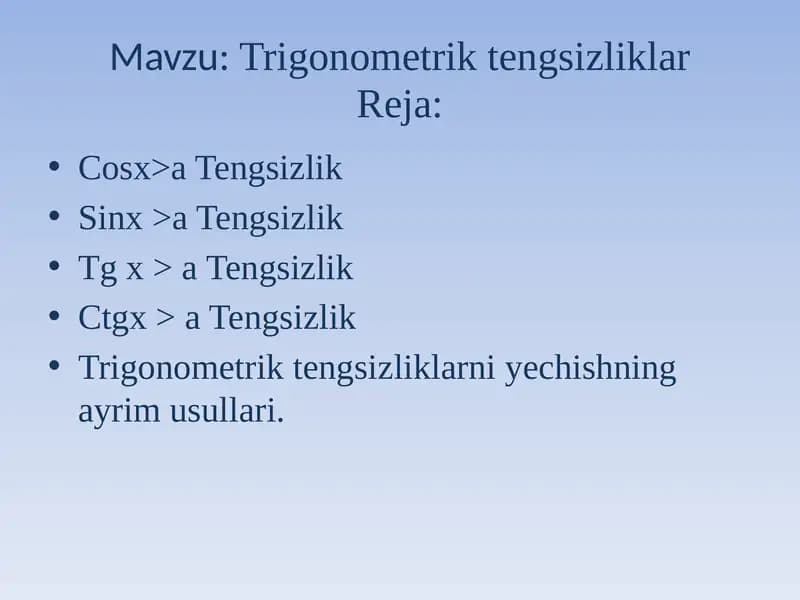 Trigonometrik tengsizliklar