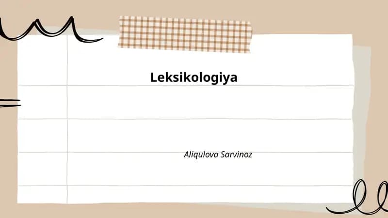 Leksikologiya