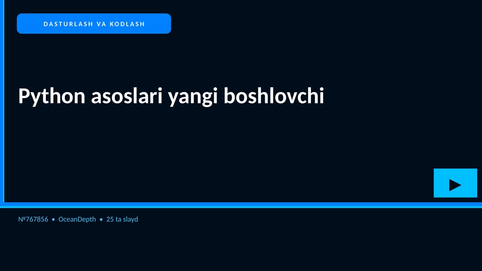 Python asoslari yangi boshlovchi