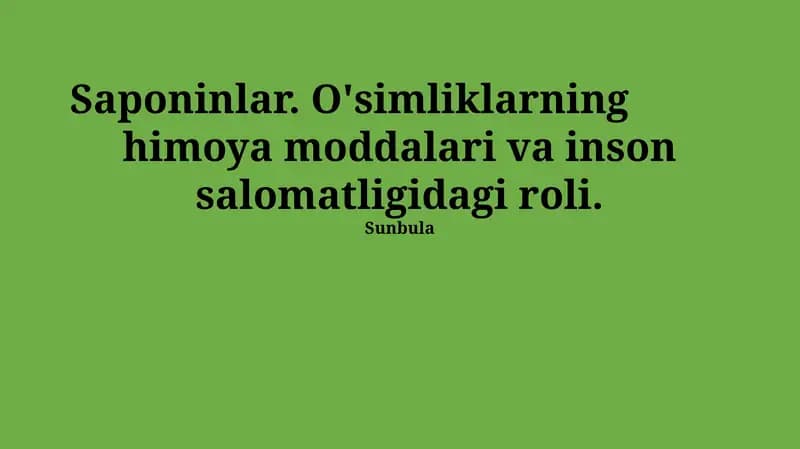 Saponinlar
