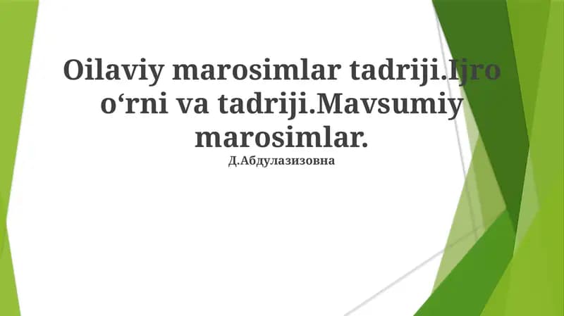 Ijro oʻrni va tadriji