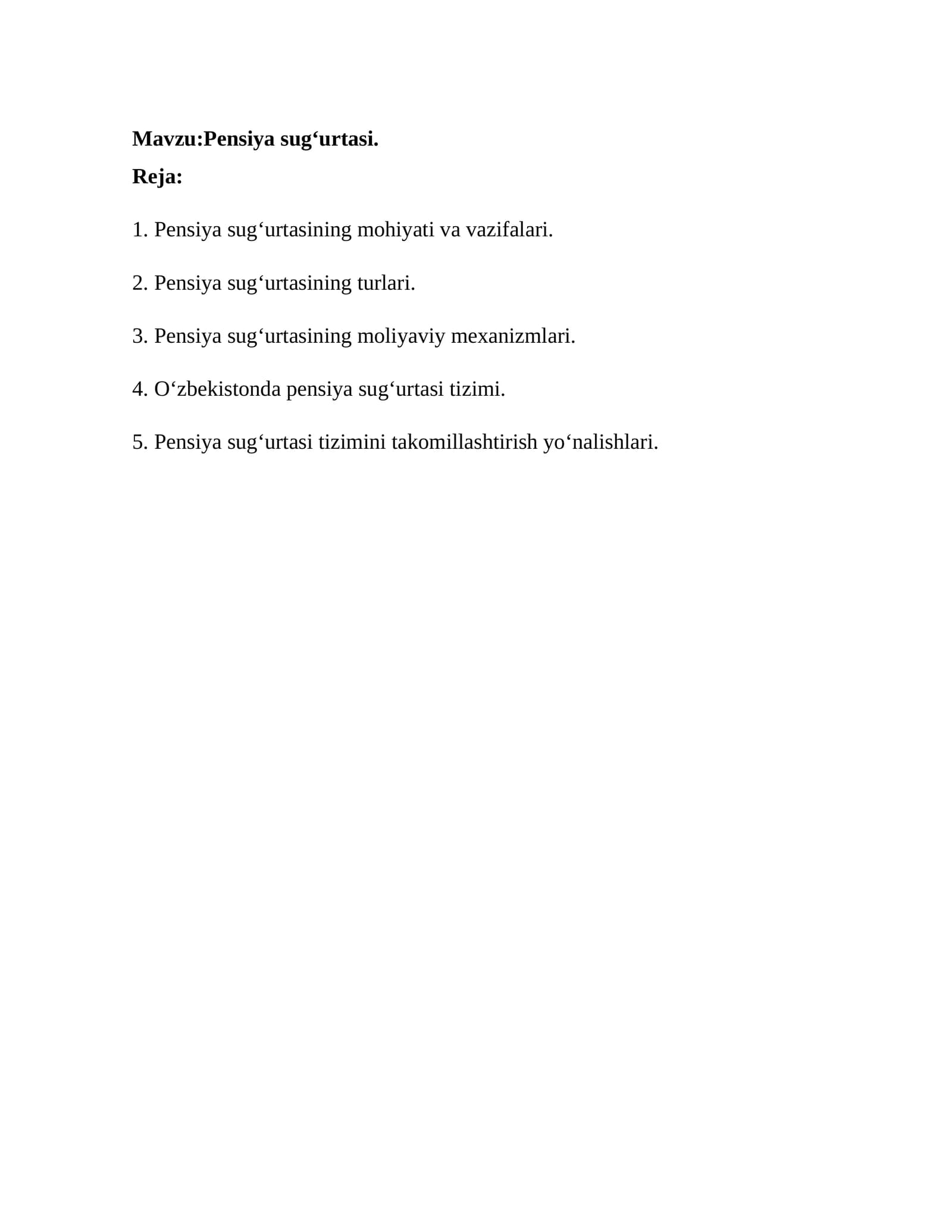Pensiya sug‘urtasi
