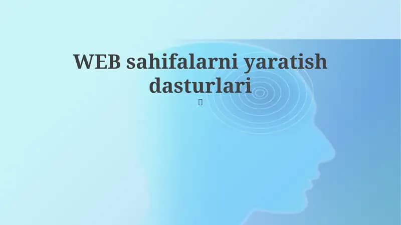 Veb-sahifalarni yaratish dasturlari