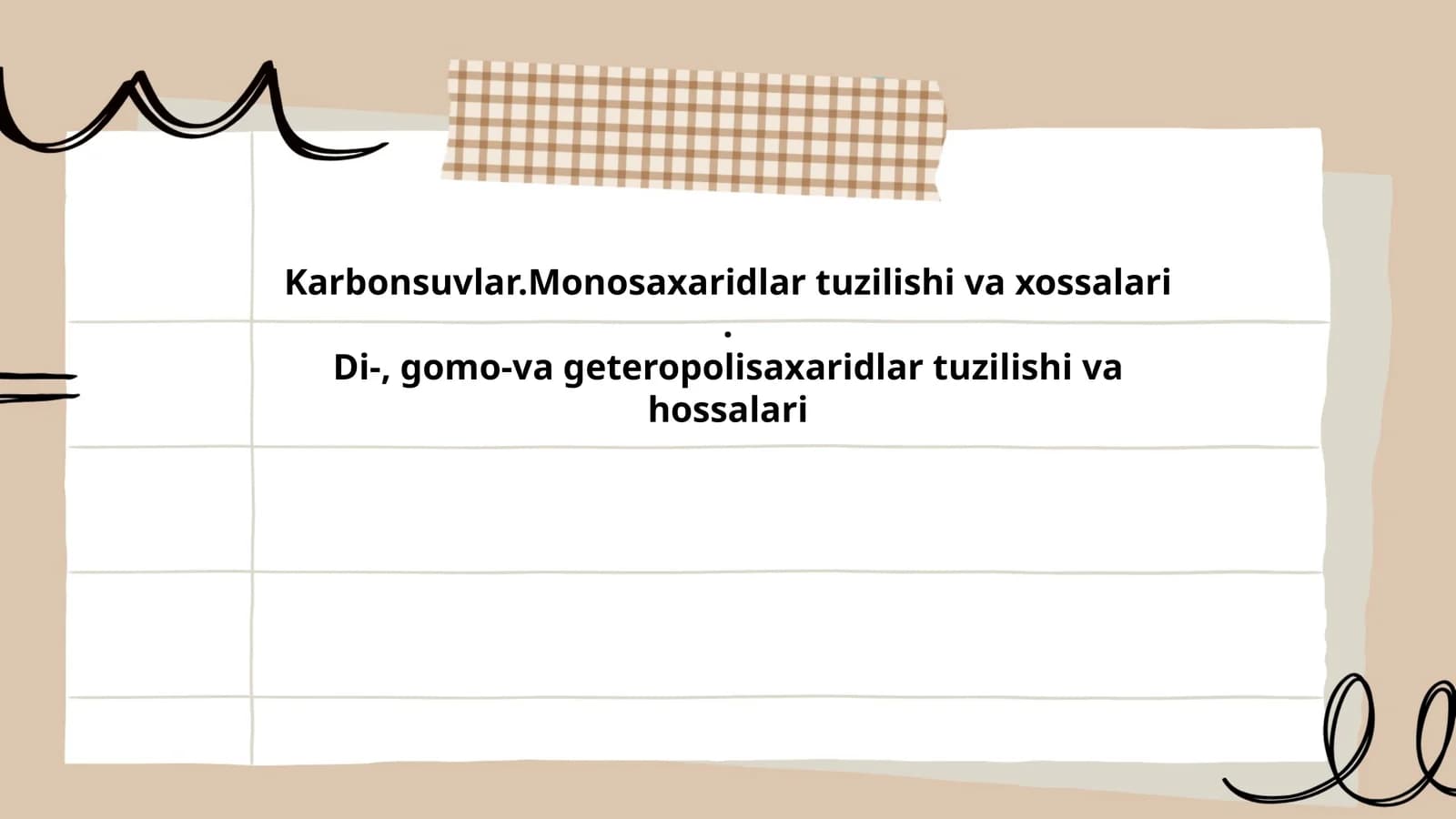 Karbonsuvlar.Monosaxaridlar tuzilishi va xossalari