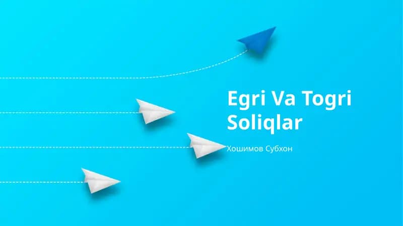 Egri Va Togri Soliqlar