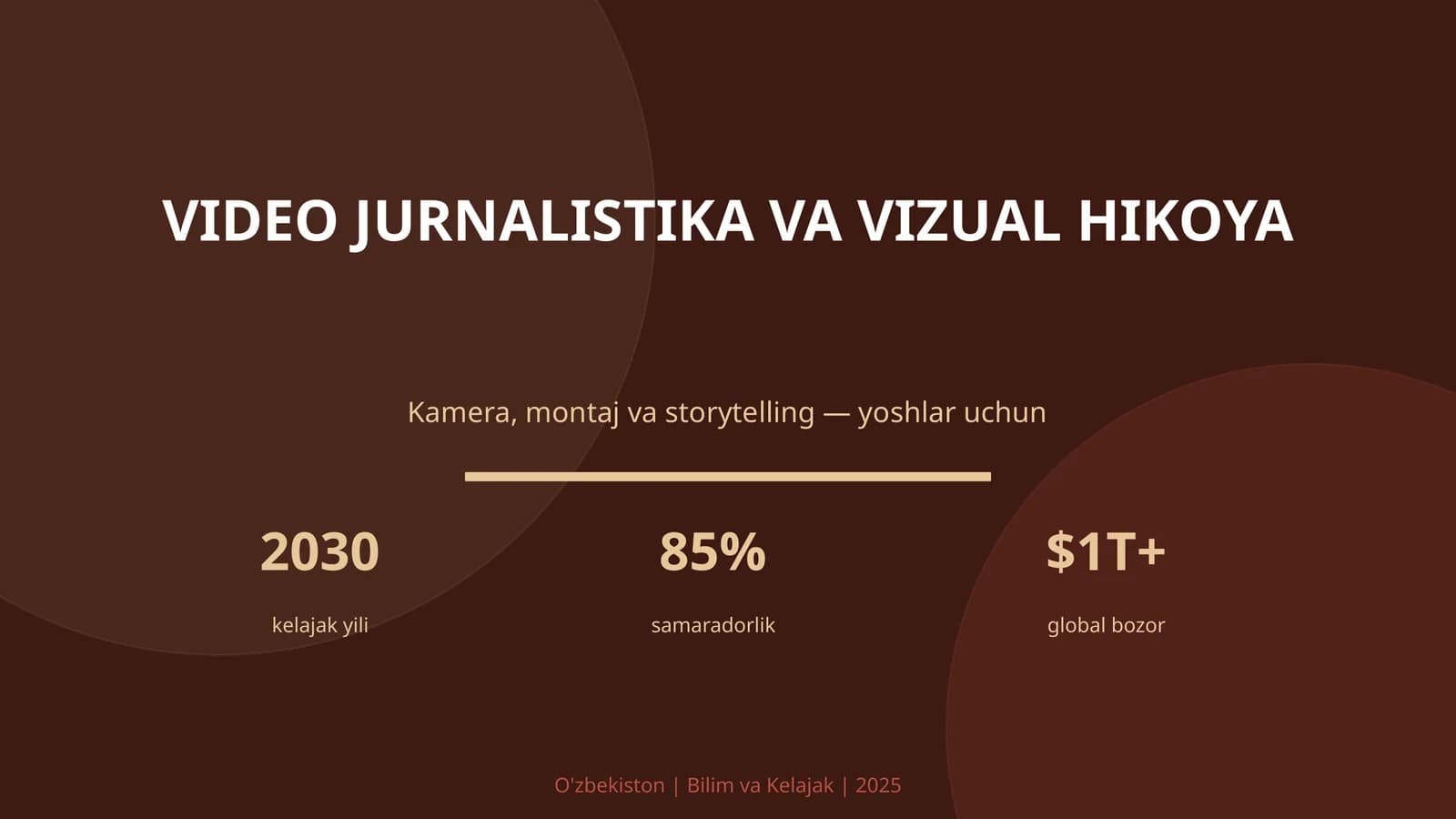 VIDEO JURNALISTIKA VA VIZUAL HIKOYA