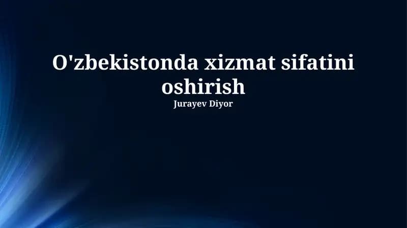 Xizmat Sifatini Baholash Mezonlari