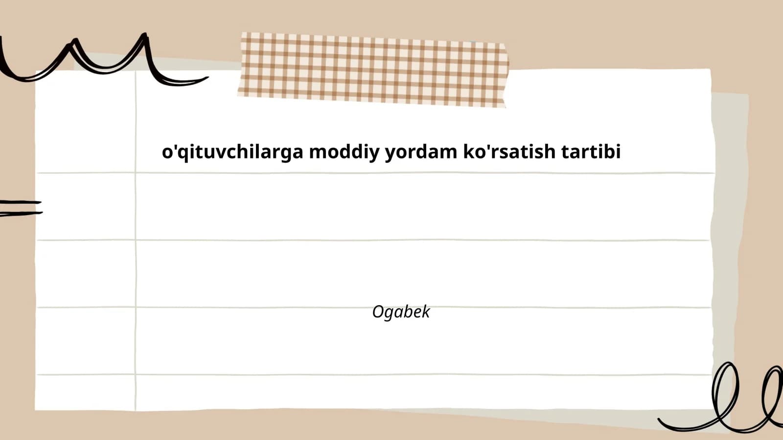 Moddiy yordam ko'rsatish tartibi