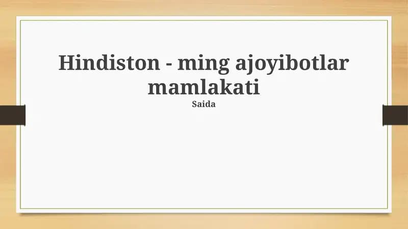 Hindiston - Ming ajoyibotlar mamlakati