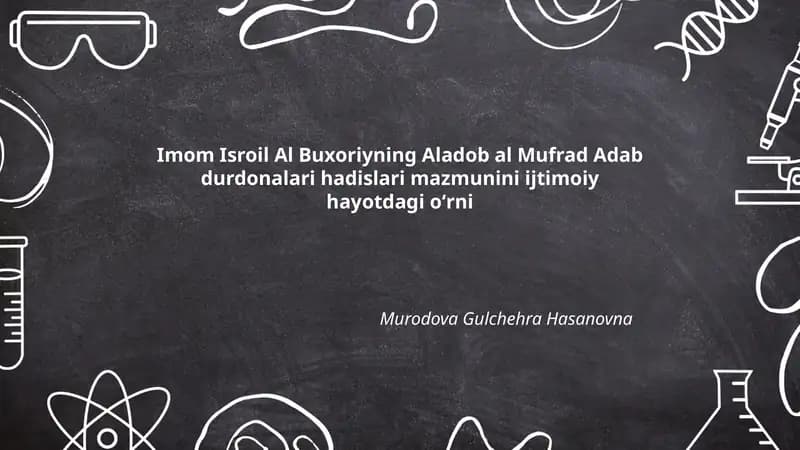 Al-Adab al-Mufrad Adab Durdonalari Hadislari