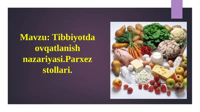 Tibbiyotda ovqatlanish nazariyasi