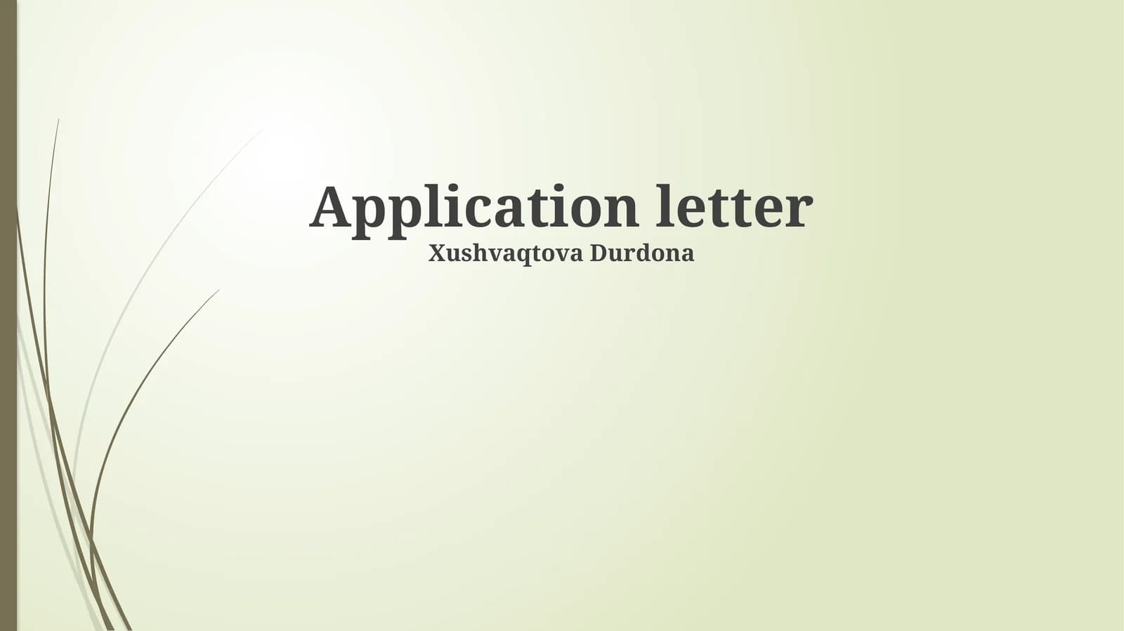 Application letter