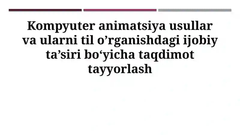 Kompyuter animatsiyasi usullari