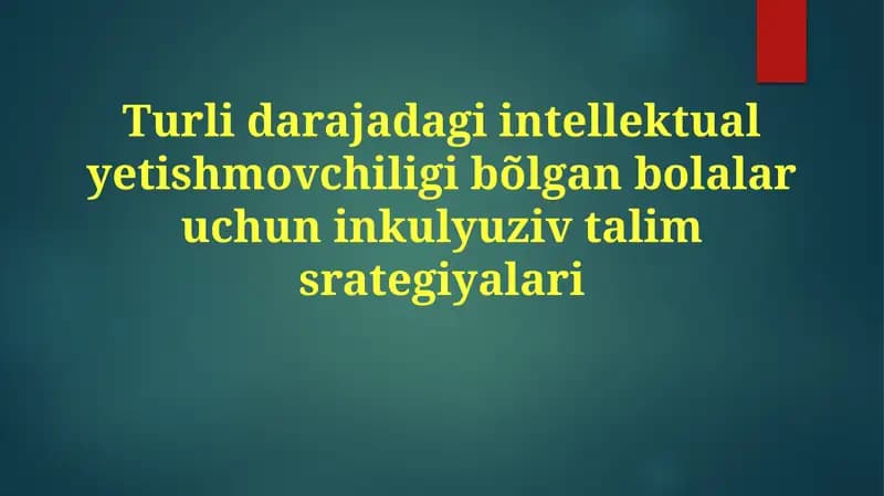 Inklyuziv Sinf Strategiyalari